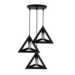 Lampa sufitowa AT13-3SZ-Black – loftowa trójkątna metalowa