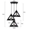 Lampa sufitowa AT13-3SZ-Black – loftowa trójkątna metalowa