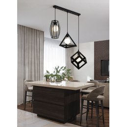 Lampa sufitowa AT14-3SZ-Black – loftowy metalowy sześcian