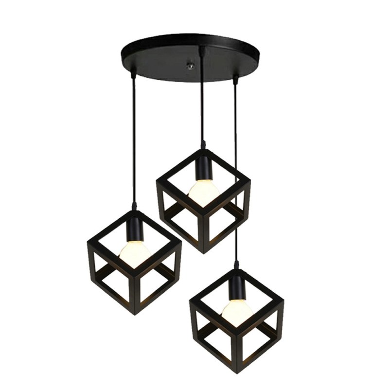 Lampa sufitowa AT14-3SZ-Black – loftowy metalowy sześcian