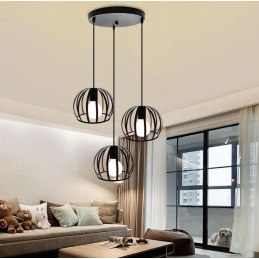 Lampa sufitowa AT15-3SZ-Black – metalowa loft wisząca