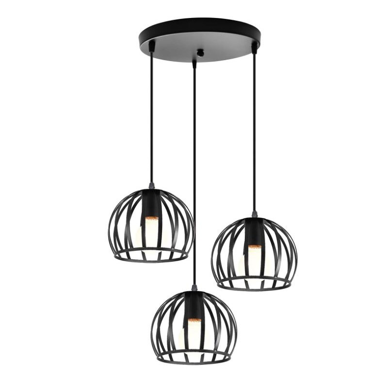 Lampa sufitowa AT15-3SZ-Black – metalowa loft wisząca
