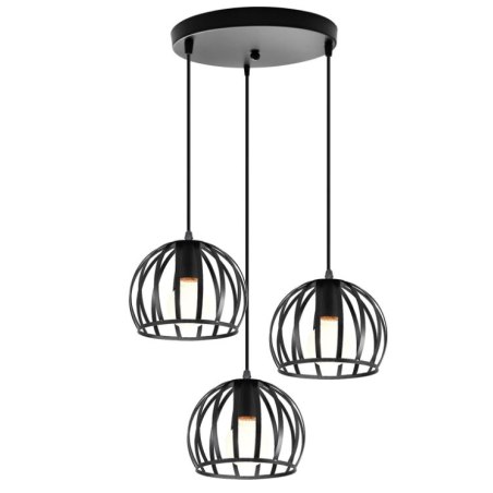 Lampa sufitowa metalowa loft klosz wisząca AT15-3SZ-Black