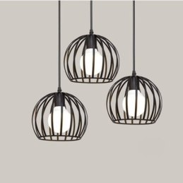 Lampa sufitowa AT15-3SZ-Black – metalowa loft wisząca