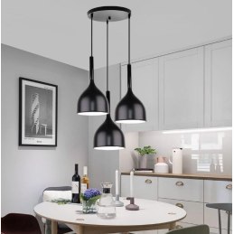 Lampa sufitowa AT19-3SZ-Black – metalowy klosz wiszący