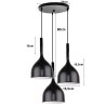 Lampa sufitowa AT19-3SZ-Black – metalowy klosz wiszący