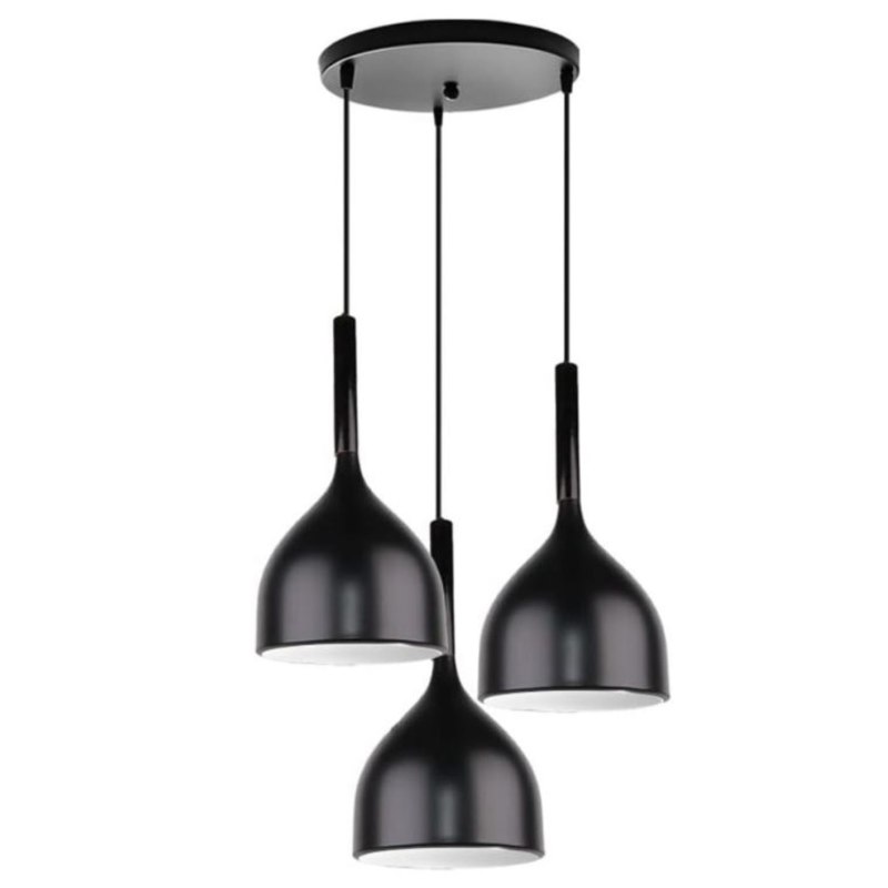 Lampa sufitowa AT19-3SZ-Black – metalowy klosz wiszący