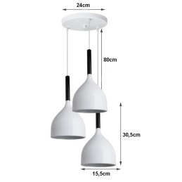 Lampa sufitowa AT20-3SZ-White – nowoczesny metalowy klosz