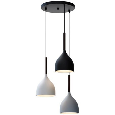 Lampa wisząca AT21-3SZ-MIX – czarny, szary, biały