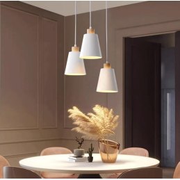 Lampa klosz drewniana AT25-3SZ-White – elegancka i nowoczesna