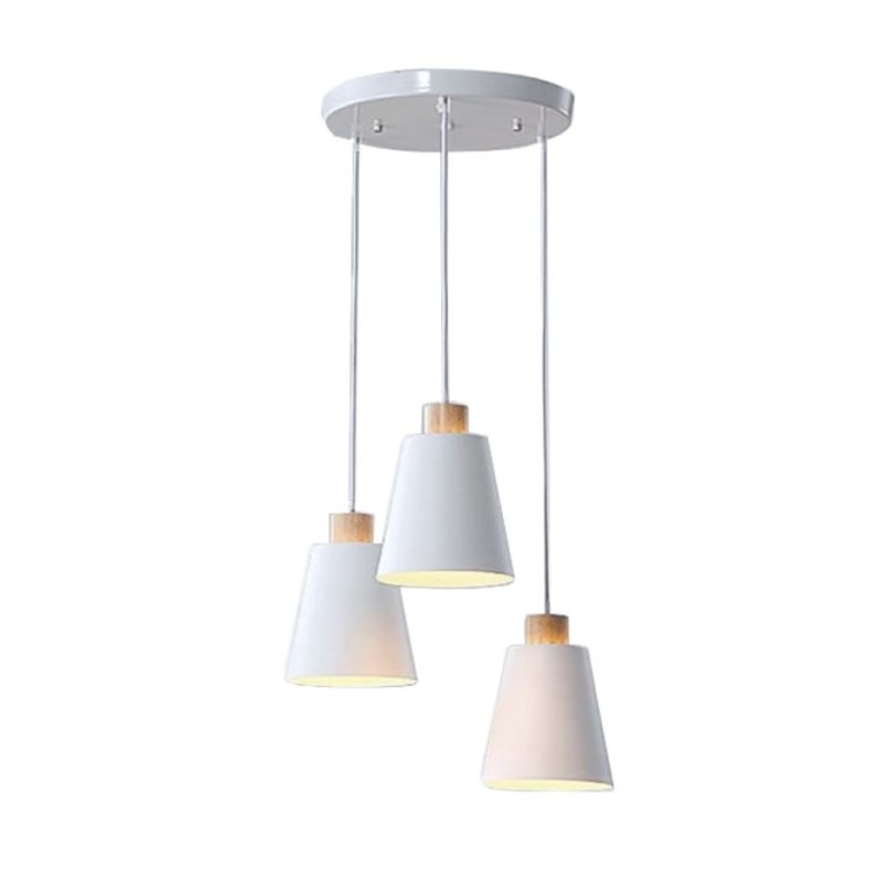Lampa klosz drewniana AT25-3SZ-White – elegancka i nowoczesna
