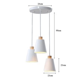 Lampa klosz drewniana AT25-3SZ-White – elegancka i nowoczesna