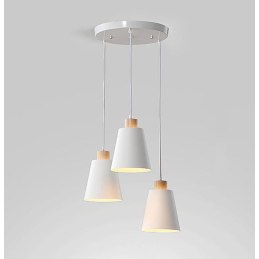 Lampa klosz drewniana AT25-3SZ-White – elegancka i nowoczesna