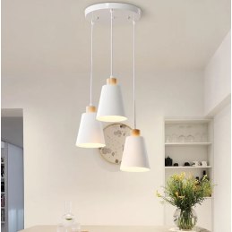 Lampa klosz drewniana AT25-3SZ-White – elegancka i nowoczesna