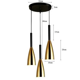 Lampa klosz AT27-3SZ-Gold+Black – elegancja i styl loft