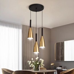 Lampa klosz AT27-3SZ-Gold+Black – elegancja i styl loft