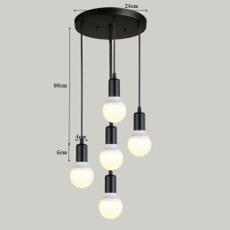 Lampa loft retro AT29-5SZ-Black – elegancja w stylu vintage