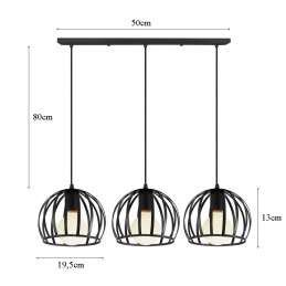Lampa loft klosz AT41-3SZ-Black – elegancka i nowoczesna