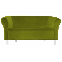 Sofa Milo BL75 zielona oliwka z białymi nóżkami