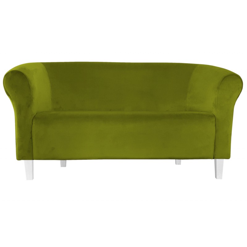 Sofa Milo BL75 zielona oliwka z białymi nóżkami