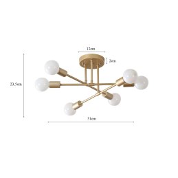 Lampa loft vintage AT44-6SZ-Gold – elegancja w stylu loft