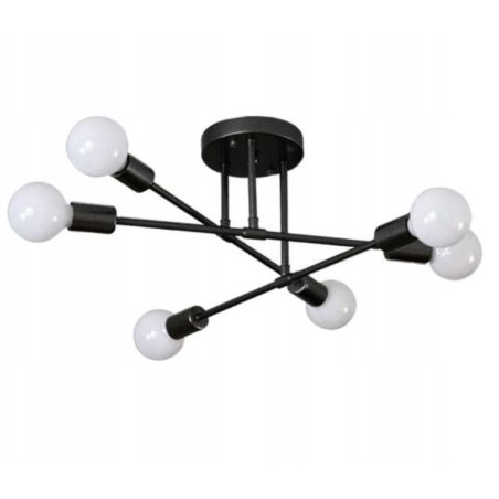 Lampa sufitowa metalowa loft vintage wisząca AT44-6SZ-Black