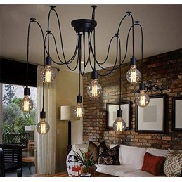 Lampa sufitowa pająk wisząca AT43-8SZ-Black