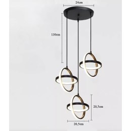 Lampa geometryczna LED AT52-3SL-Black – nowoczesny i stylowy
