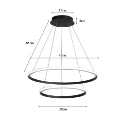 Lampa LED pierścienie AT59-2KSL-Black – elegancka i stylowa