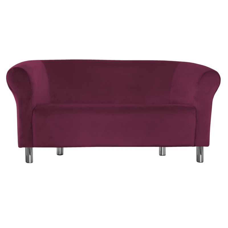 Sofa Milo MG02 róż indyjski z chromowanymi nogami