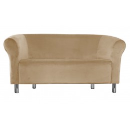 Sofa Milo MG06 jasny brąz z chromowanymi nogami