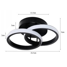 Plafon LED okrąg AT67-2SL-Black – elegancki i nowoczesny