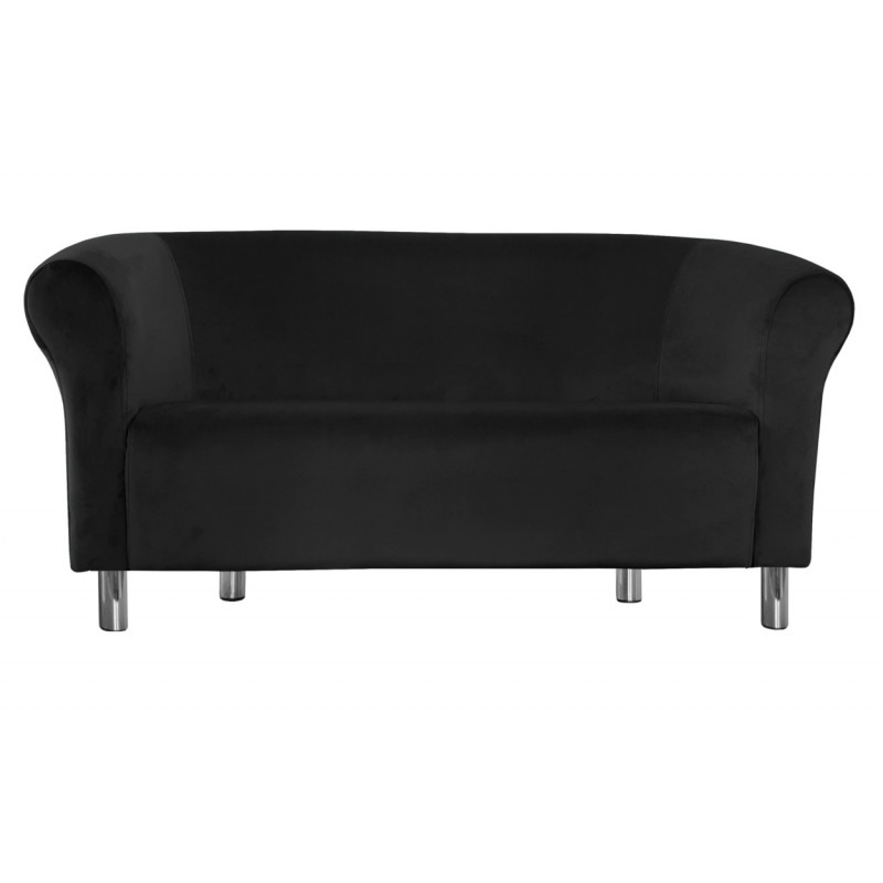 Sofa Milo MG19 czarna z chromowanymi nogami