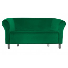 Sofa Milo MG25 zielona z chromowanymi nogami