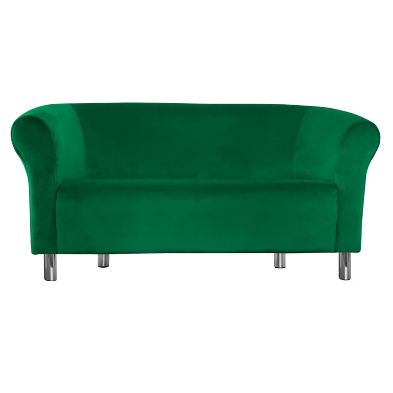 Sofa Milo MG25 zielona z chromowanymi nogami