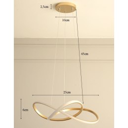Lampa LED wisząca pierścienie AT74-ESL-Gold – elegancki styl