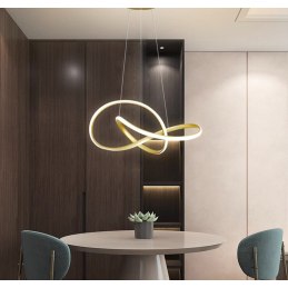 Lampa LED wisząca pierścienie AT74-ESL-Gold – elegancki styl