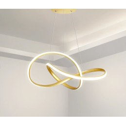 Lampa LED wisząca pierścienie AT74-ESL-Gold – elegancki styl