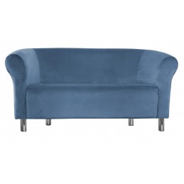 Sofa Milo MG33 niebieska z chromowanymi nogami