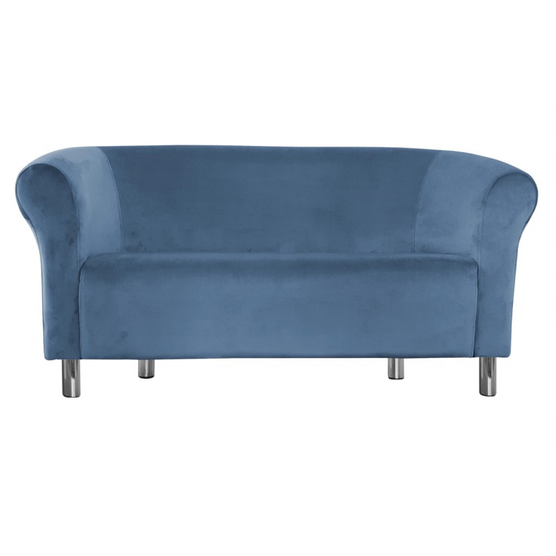 Sofa Milo MG33 niebieska z chromowanymi nogami