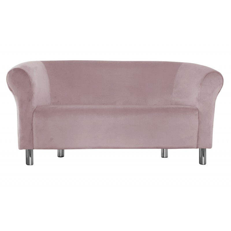 Sofa Milo MG55 szary róż z chromowanymi nogami