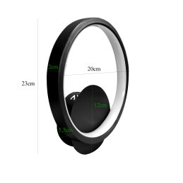 Kinkiet lampa LED okrąg AT76-1KL-Black – elegancki i nowoczesny