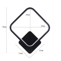 Kinkiet lampa LED kwadrat AT78-1KL-Black – nowoczesny styl