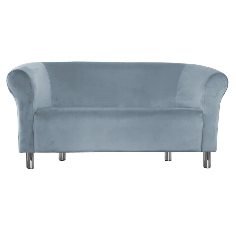 Sofa Milo BL06 szary błękit z chromowanymi nogami