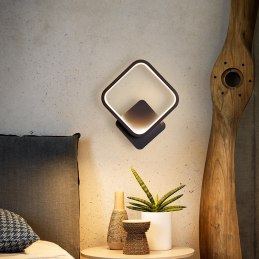 Kinkiet lampa LED kwadrat AT78-1KL-Black – nowoczesny styl