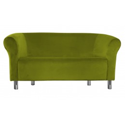 Sofa Milo BL75 zielona oliwka z chromowanymi nogami