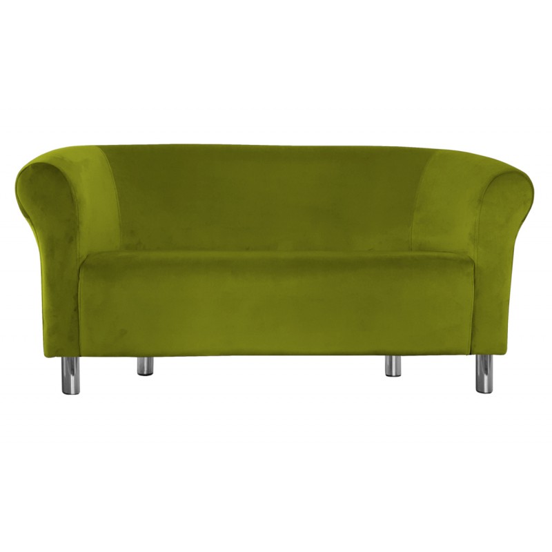 Sofa Milo BL75 zielona oliwka z chromowanymi nogami