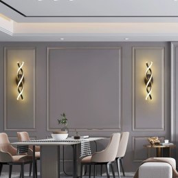 Kinkiet lampa LED spirala AT80-2KL-Black – nowoczesny styl