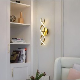 Kinkiet lampa LED spirala AT80-2KL-Gold – elegancja i styl