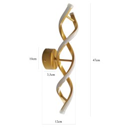 Kinkiet lampa LED spirala AT80-2KL-Gold – elegancja i styl